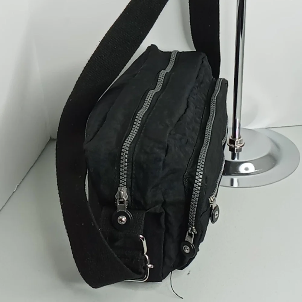 SPORT - Black Crossbody/Fanny Pack- Black Water Resistant - Large Travel Size